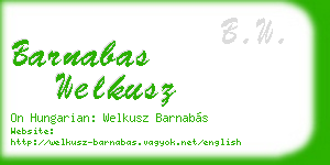 barnabas welkusz business card